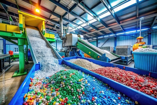 Wallpaper Mural Waste plastic transforms into reusable pellets through a sustainable recycling process, reducing landfill burden. Torontodigital.ca