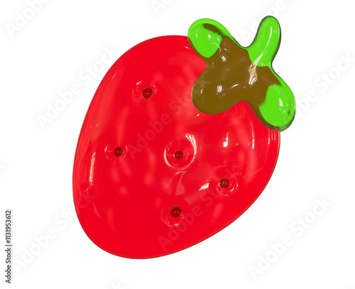 jelly textured 3d strawberry isolated from background