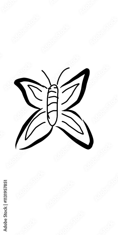 Fototapeta premium hand drawn vector illustration of a butterfly