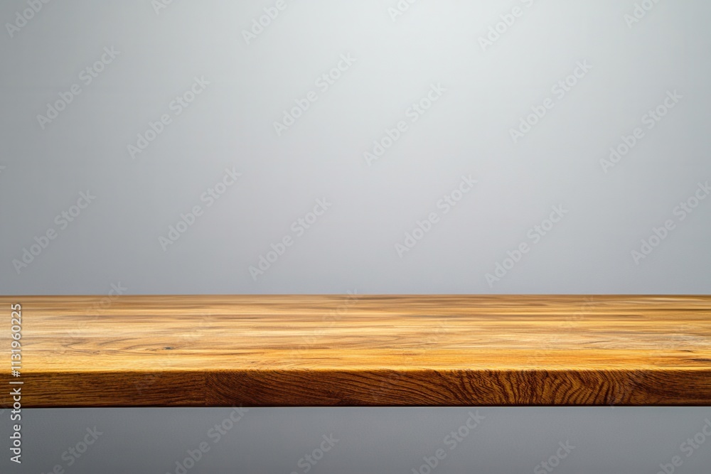 Fototapeta premium Wooden table surface with a minimalistic background.
