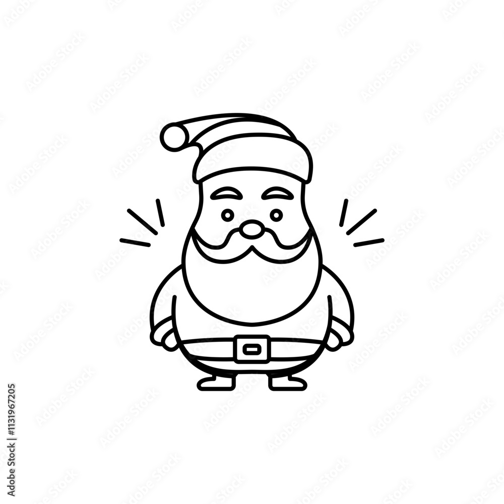 Naklejka premium Outline Icon Santa's Belt with its big buckle.