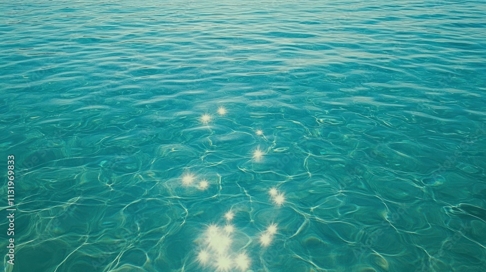 Obraz premium Sparkling turquoise ocean water surface texture.