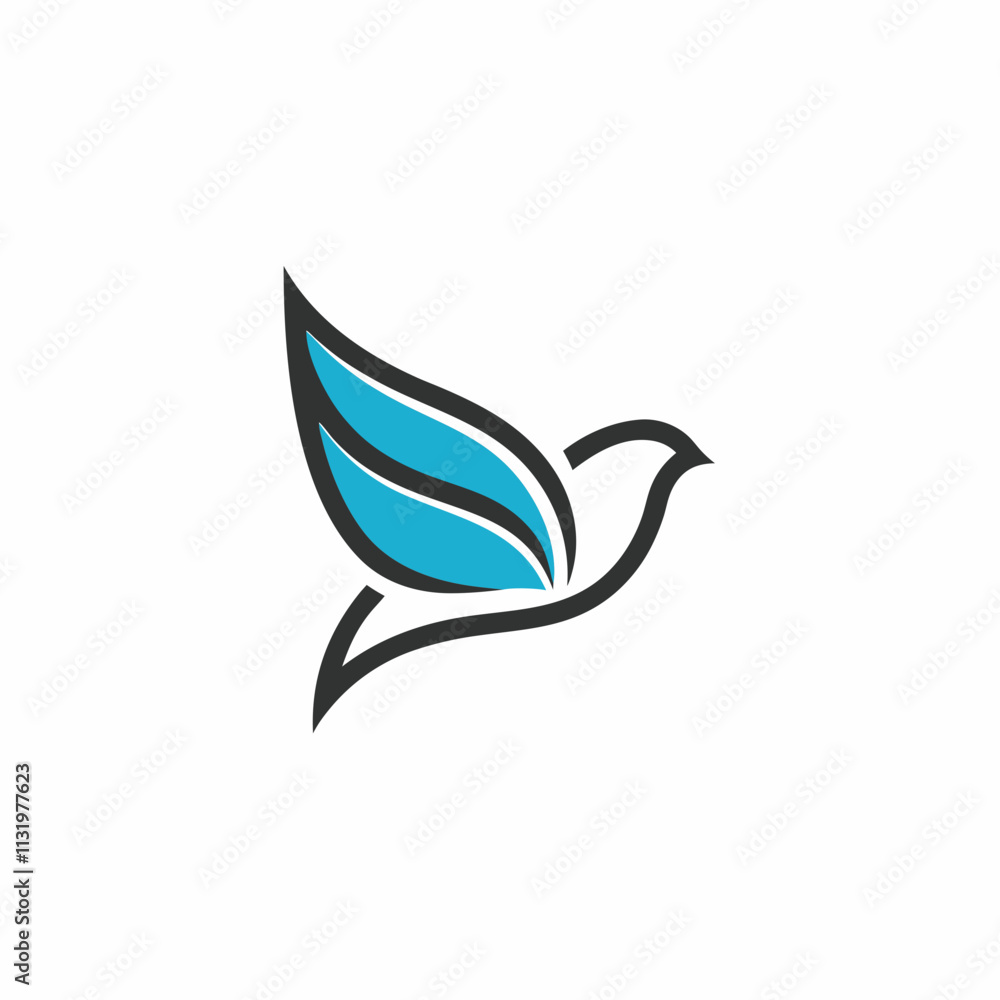 Fototapeta premium Modern Bird Logo with Stylized Blue color Design vector art.