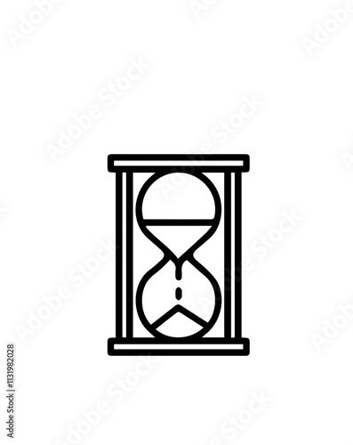 Simple outline icon of hourglass representing time management and deadlines