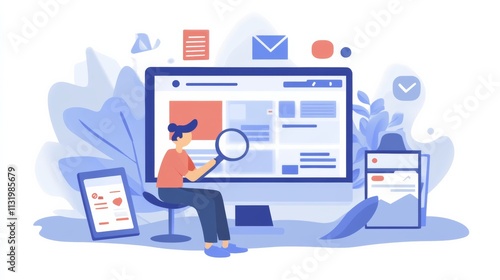 Online gig research with popular freelance sites open, person finding side hustle jobs