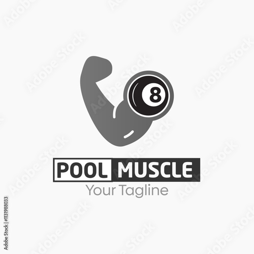 Pool Muscle Logo Design Template. Good for Business, Agency, Community and Organization. 