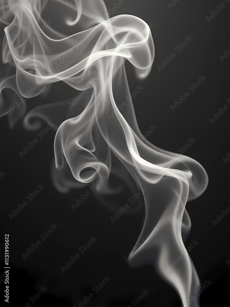 Fototapeta premium Realistic beautiful smoke isolated black color background