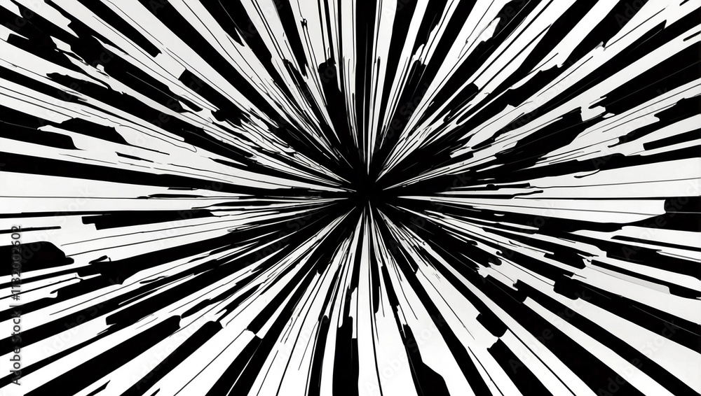 Obraz premium Comic Book Black Radial Lines Overlay