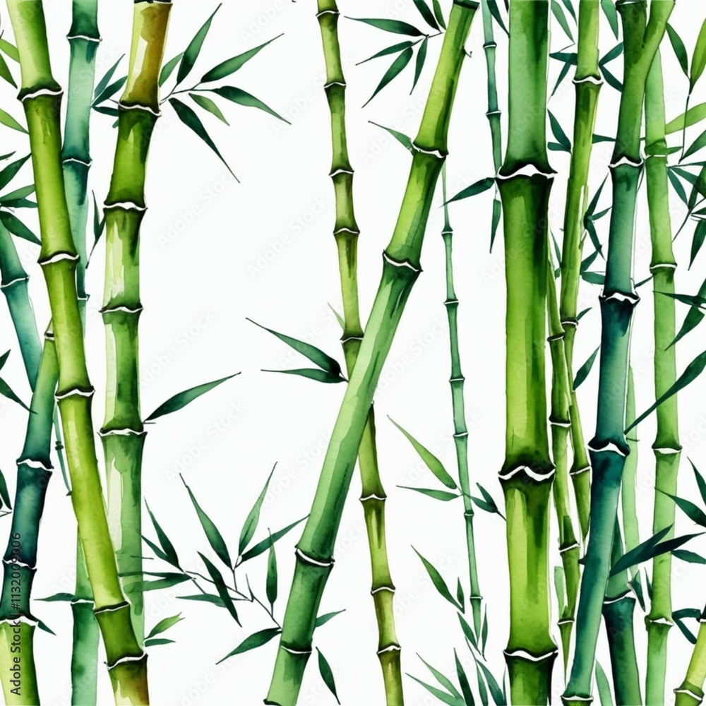 Fototapeta premium 水墨画風の竹です。AI生成画像を利用してます。