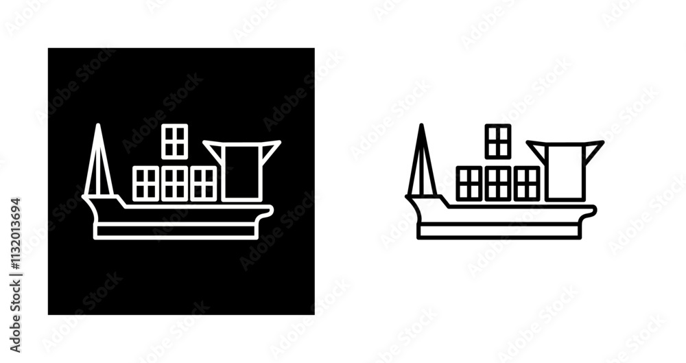 Obraz premium Cargo Ship Vector Icon