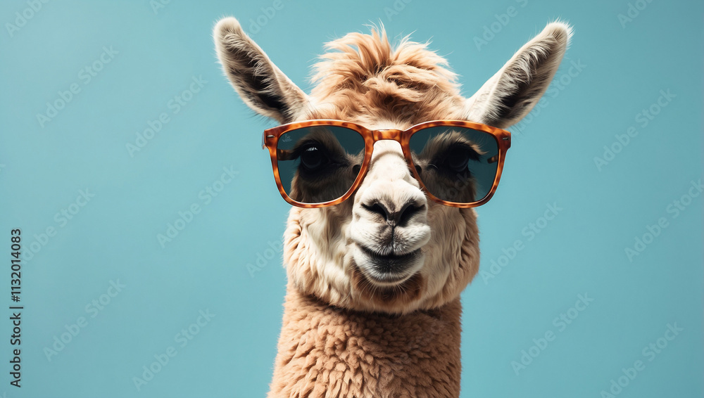 Obraz premium Llama in Sunglasses Concept