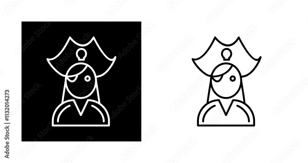 Fototapeta premium Female Pirate Vector Icon