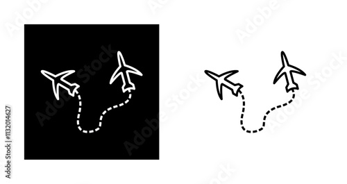 Round Travel Flights Vector Icon