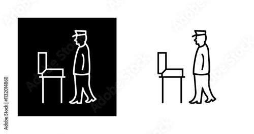 Guard Checking Briefcase Vector Icon