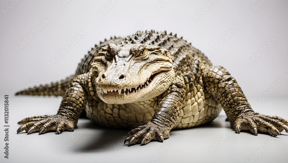 Naklejka premium Isolated Crocodile on White Background