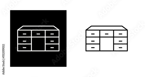 Table with Drawers Vector Icon
