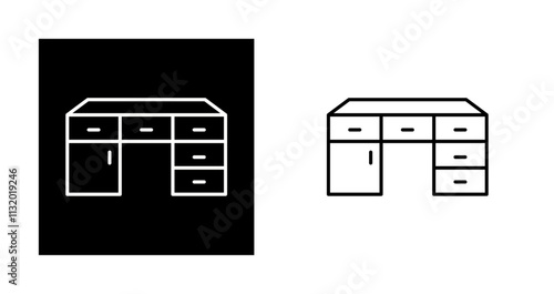 Table with Drawers Vector Icon