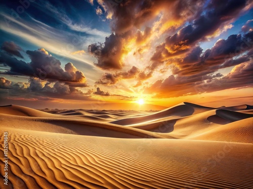 Tranquil anime dune scape: soft shadows highlight stylized beach, surreal serenity.