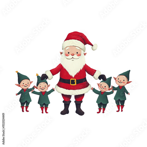 santa claus and snowman clipart