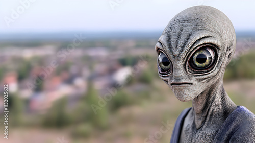 3d rendered medically accurate illustration of a grey alien. Alien. Illustration photo