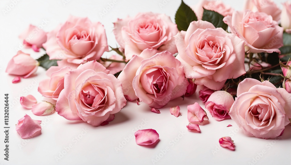 Fototapeta premium Decorative Web Banner with Blooming Flowers
