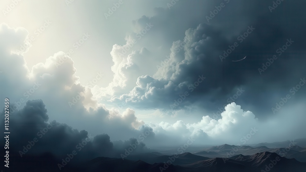 Naklejka premium Soft gray mist overlays. A dramatic swirl of mist, evoking the form of abstract plumes that rise subtly against a pitch-black backdrop, offering a mysterious and elegant touch to creative projects.