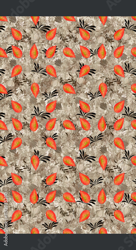  Digital Saree Design || background made of squares ||background with red and yellow circles || autumn leaves background