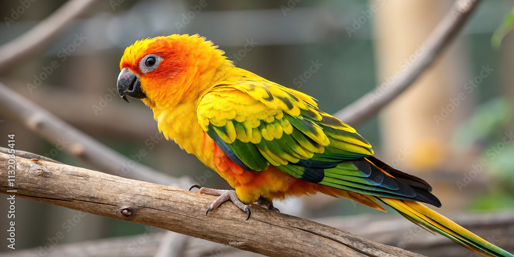 Obraz premium This tropical bird radiates energy and beauty, making it a captivating subject.