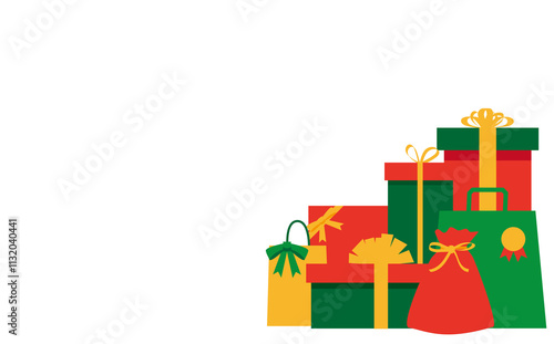 かわいいクリスマスギフトのイラスト背景素材