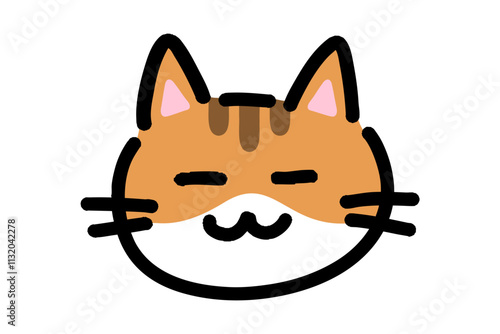 目を閉じた猫のイラスト