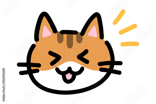 元気で明るい猫の手描きイラスト