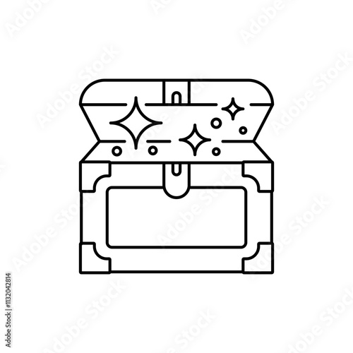 Outline icon Treasure Chest as a symbol of valuable gift.