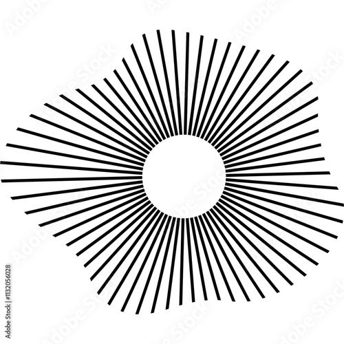Circular Sound Wave. Music Audio Burst. Vector Lines Icon