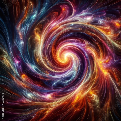 A swirling vortex of abstract energy lines and shapes each infus photo