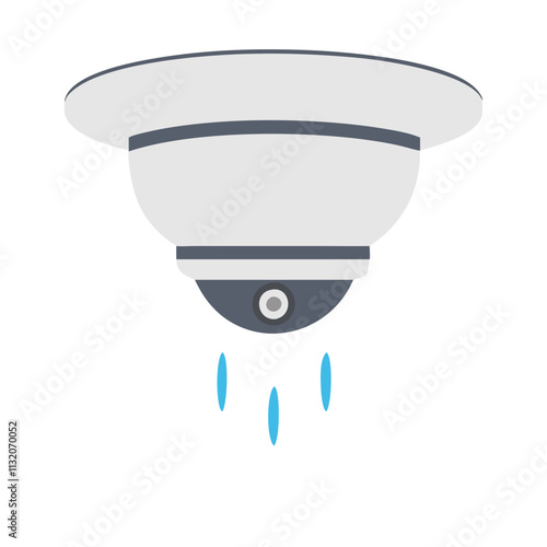 Smoke detector icon with a transparent background for safety design