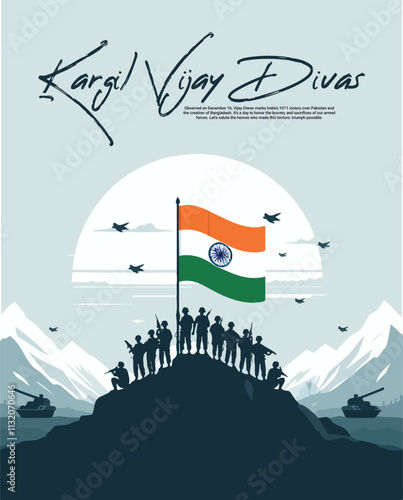 Happy Vijay Diwas Divas on 16th December Celebration with Indian Army Social media post template
