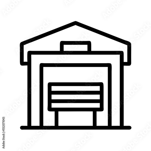 Garage icon for home and vehicle concept on transparent background 
