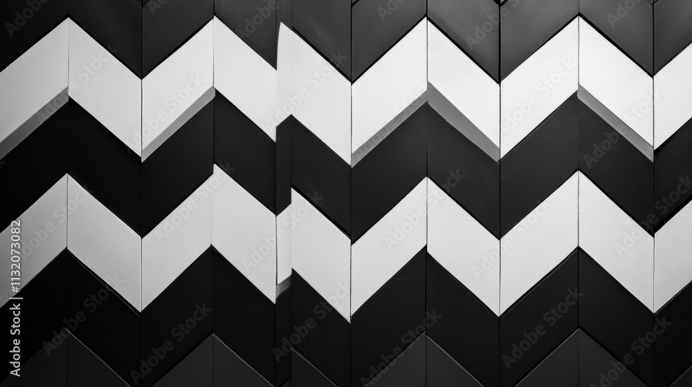 Obraz premium Sharp and bold chevron stripes in alternating black and white