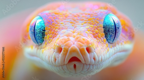 Whitelipped python's iridescent scales a stunning wildlife close-up display photo