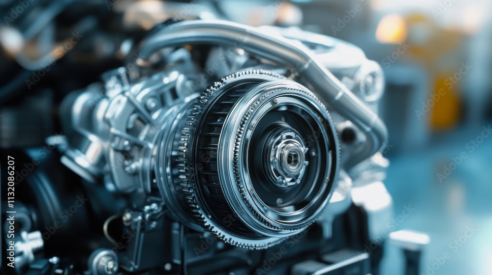 Fototapeta premium Automobile car gearbox with toothed wheels.