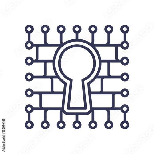 Keyhole with circuit lines symbolizes digital access and security.