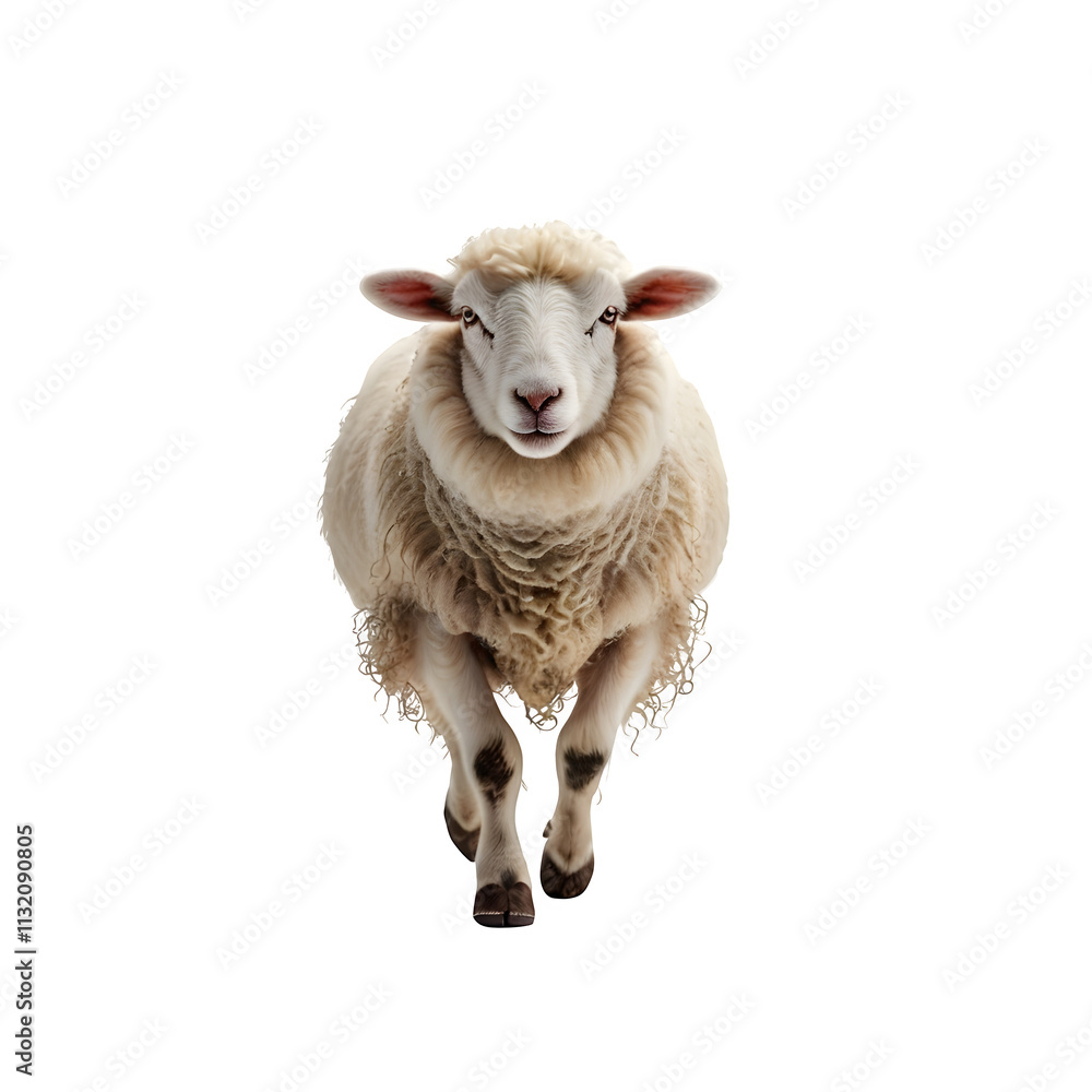 Fototapeta premium Sheep on transparent background Generative AI 