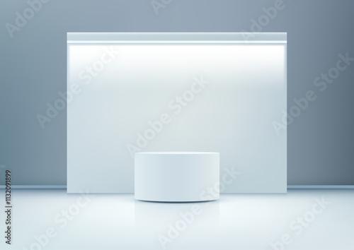 Modern 3D White Podium on M...