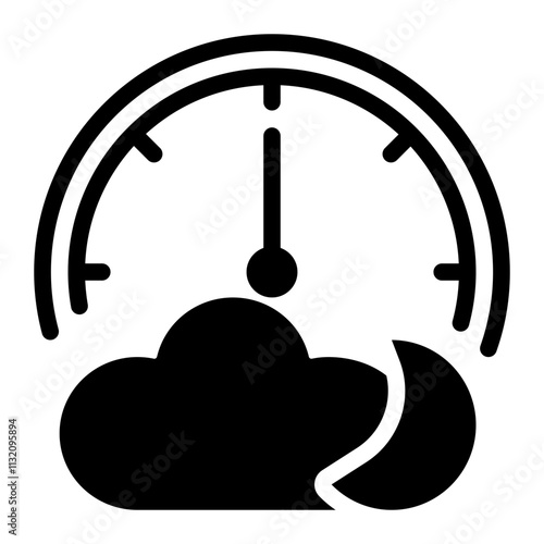 Midnight clock solid icon