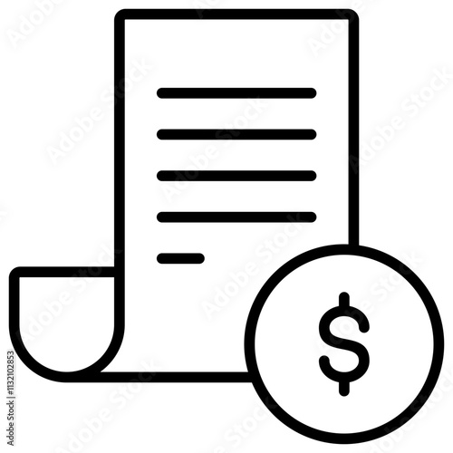 Receipt Outline Icon