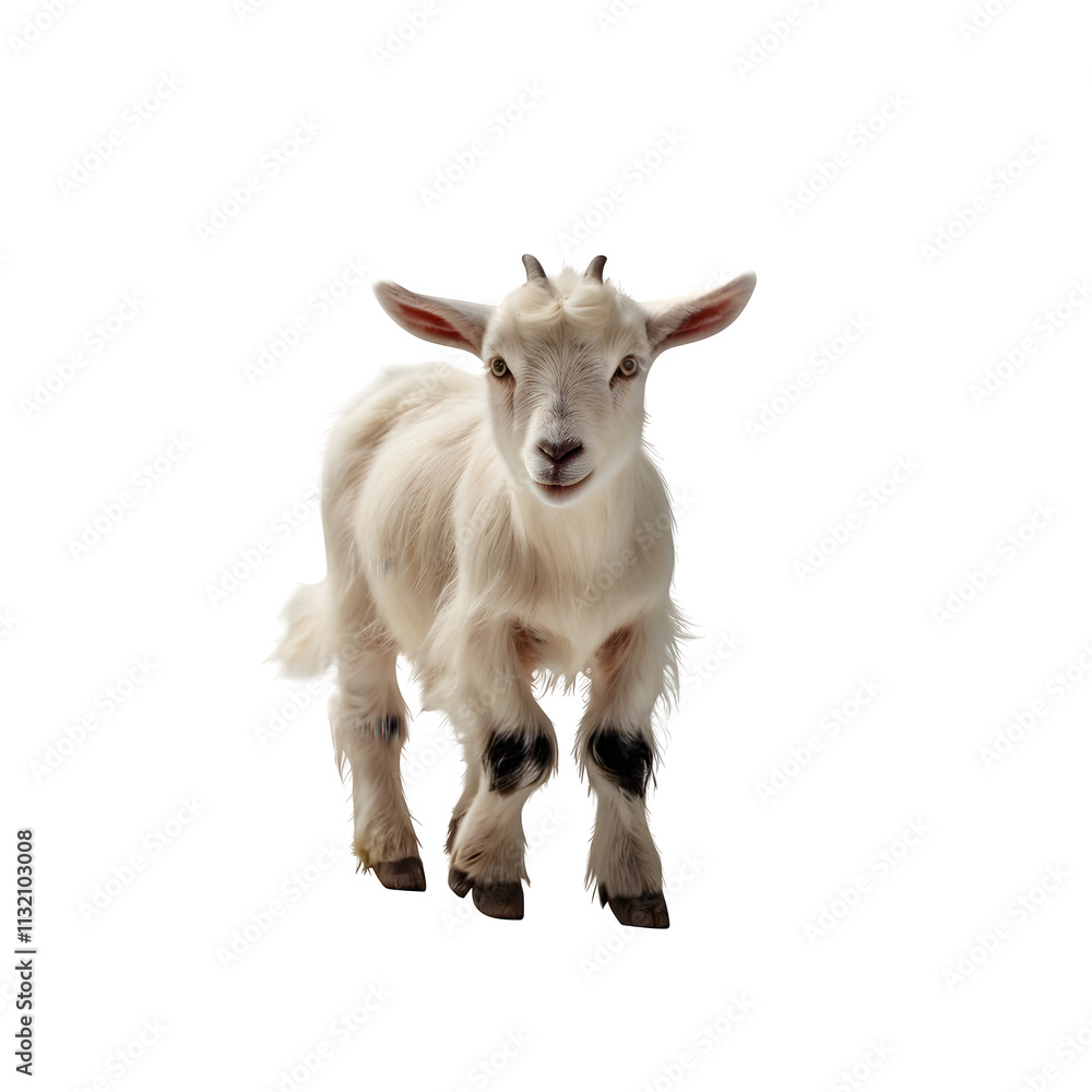 Fototapeta premium Adorable goat on transparent background Generative AI 