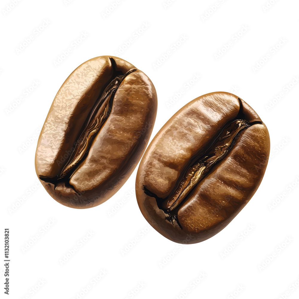 Fototapeta premium Close-up of roasted coffee beans on a black background