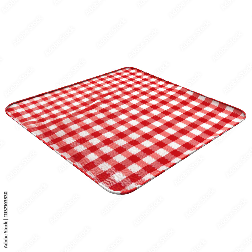 Fototapeta premium Red and white checkered picnic blanket