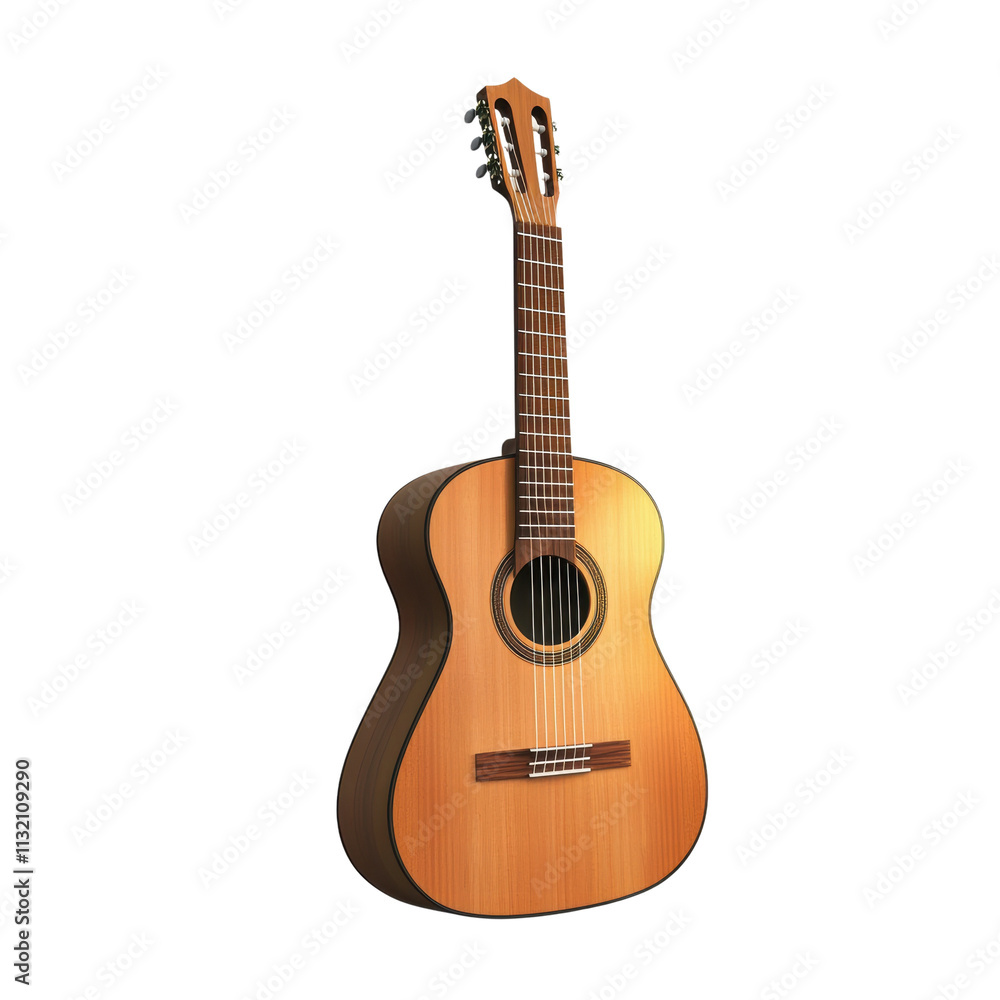 Obraz premium Classic acoustic guitar with a warm wood finish