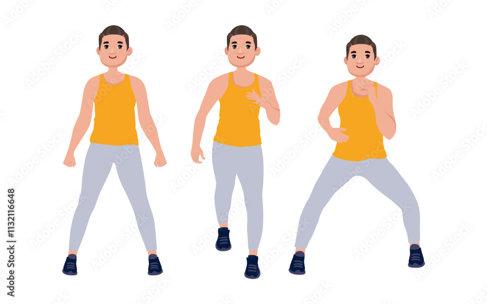 Fototapeta premium People character doing sport collection